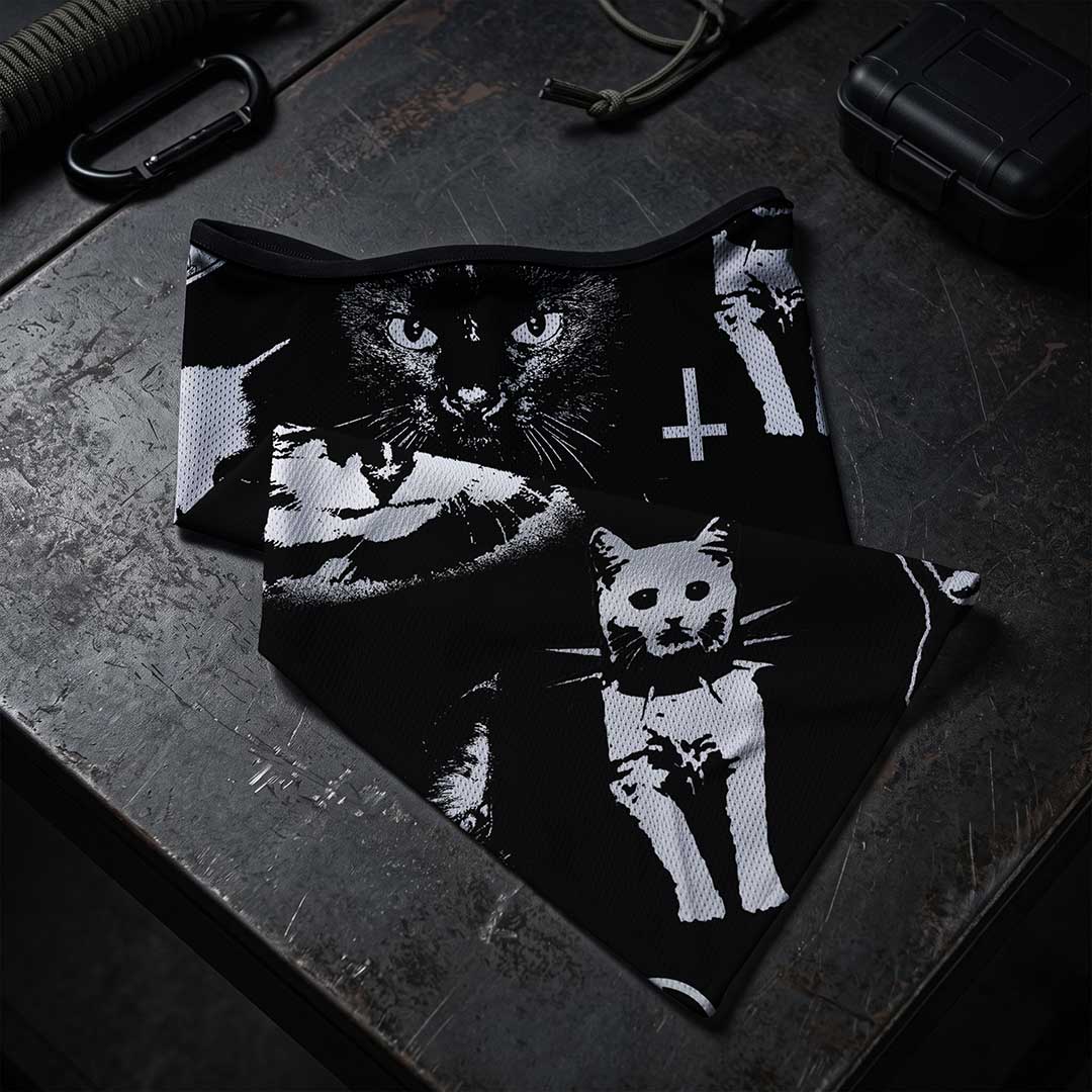 Punk Goth Cats Mesh Neck Gaiter