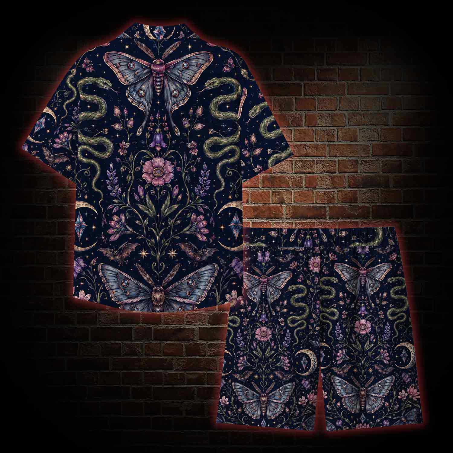 Moth and Botanical Lightweight Hawaiian Shirt