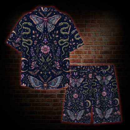 Moth and Botanical Lightweight Hawaiian Shirt