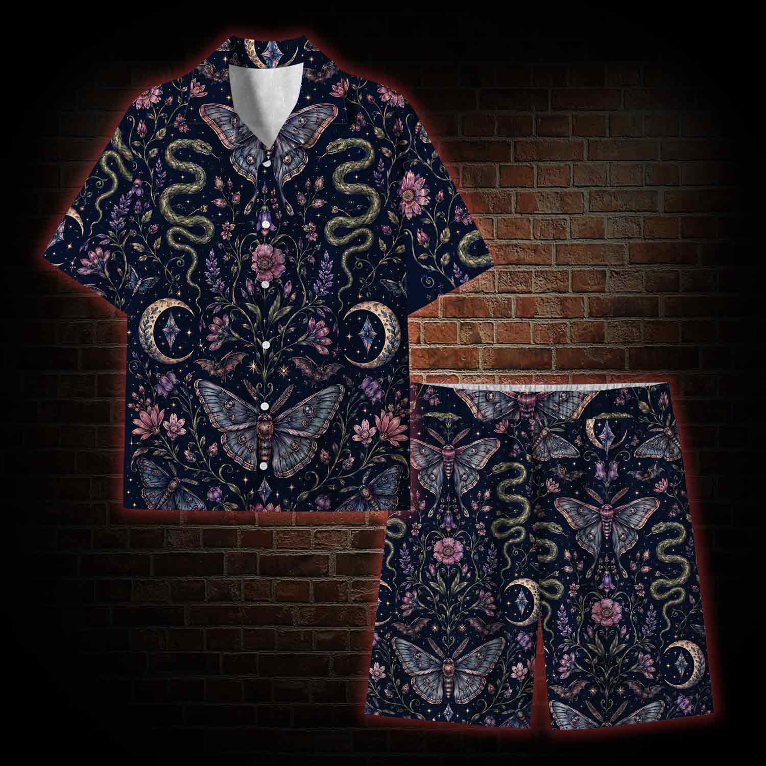 Moth and Botanical Lightweight Hawaiian Shirt