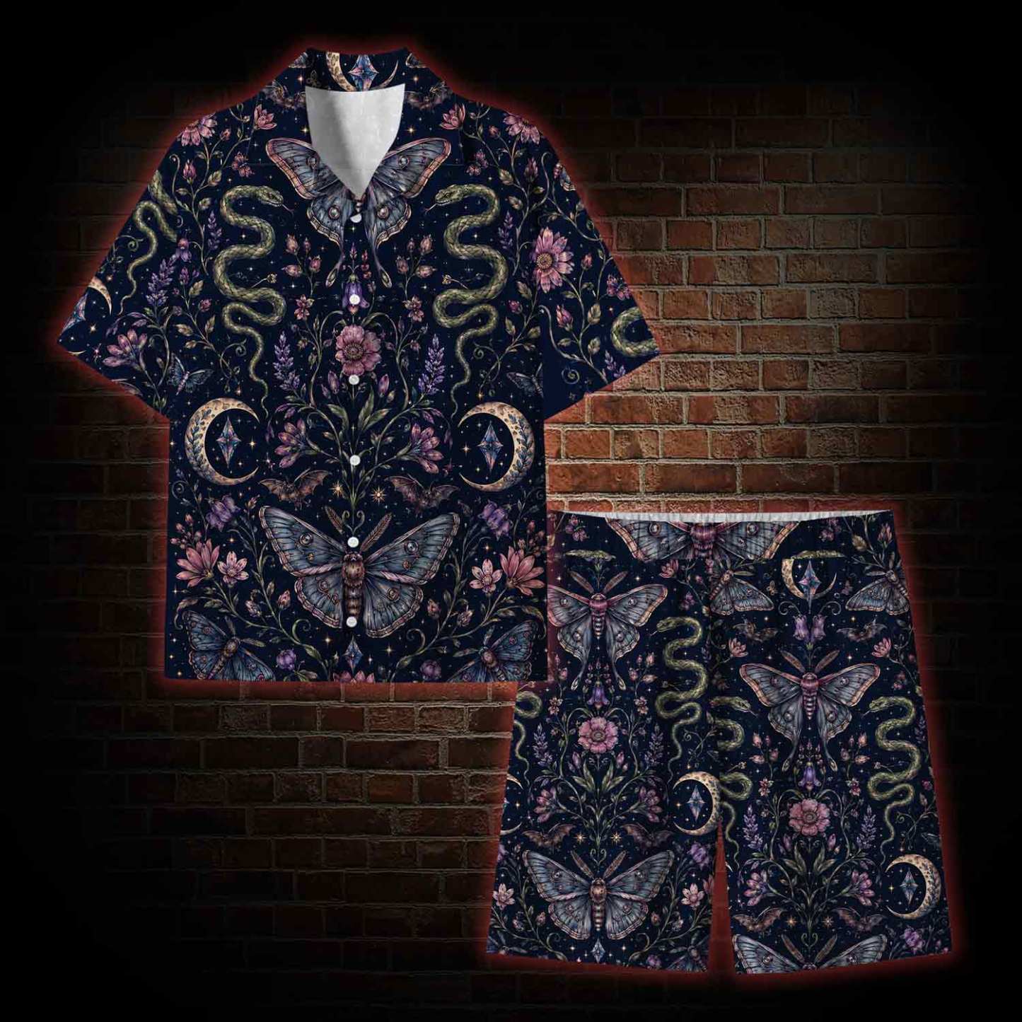Moth and Botanical Lightweight Hawaiian Shirt