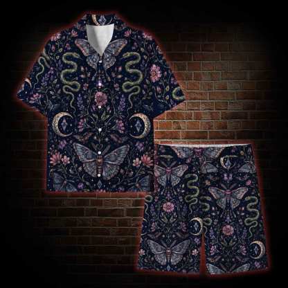 Moth and Botanical Lightweight Hawaiian Shirt