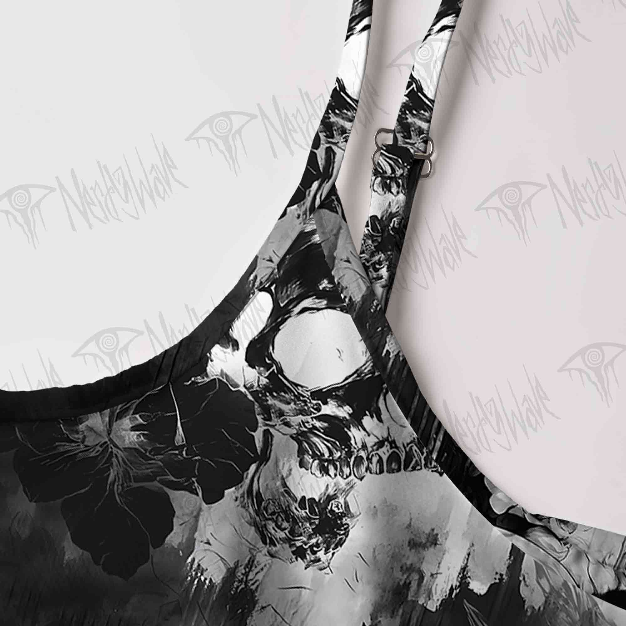 Skull Splatter Art Strap Midi Sundress