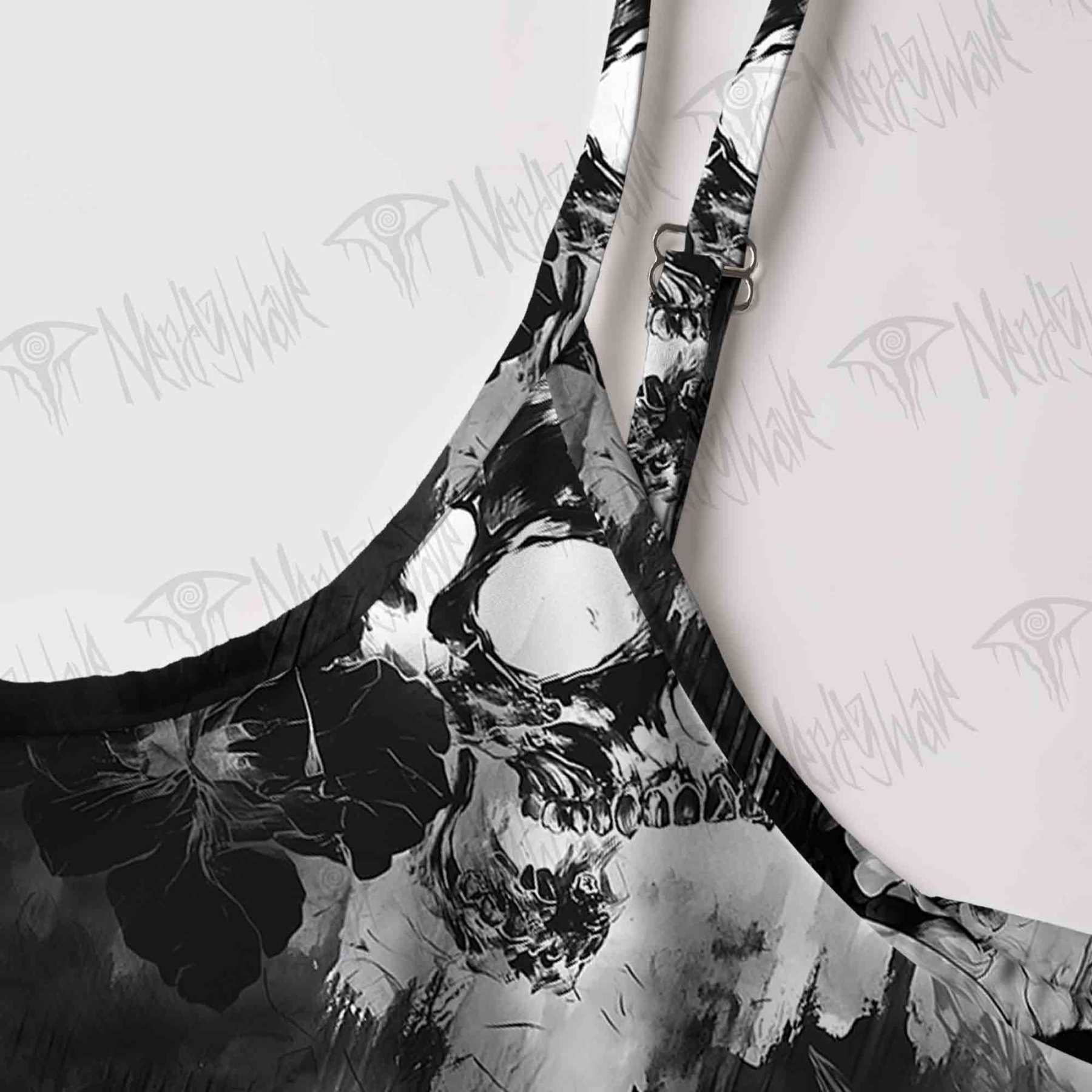 Skull Splatter Art Strap Midi Sundress