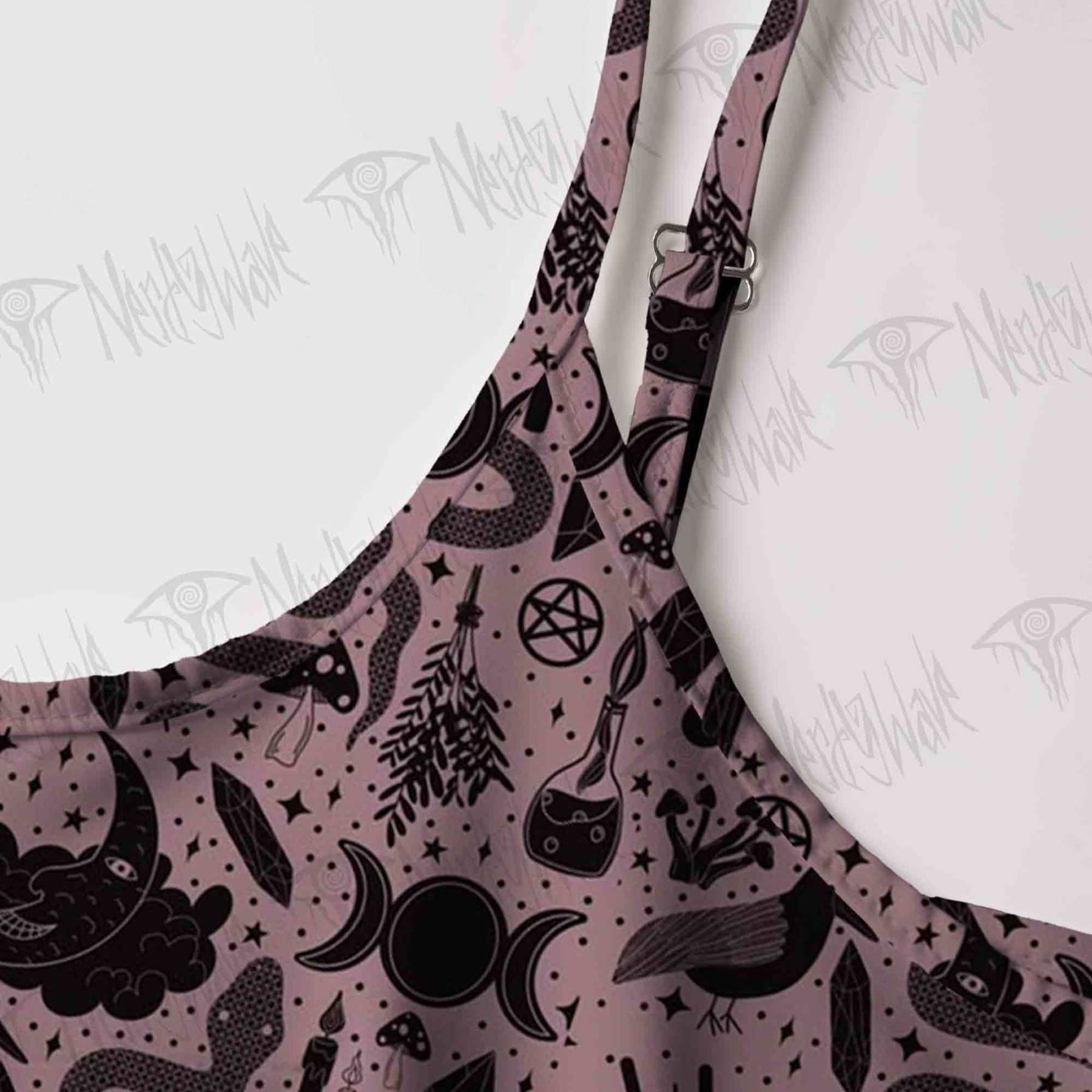 Mystic Whimsy Art Strap Midi Sundress