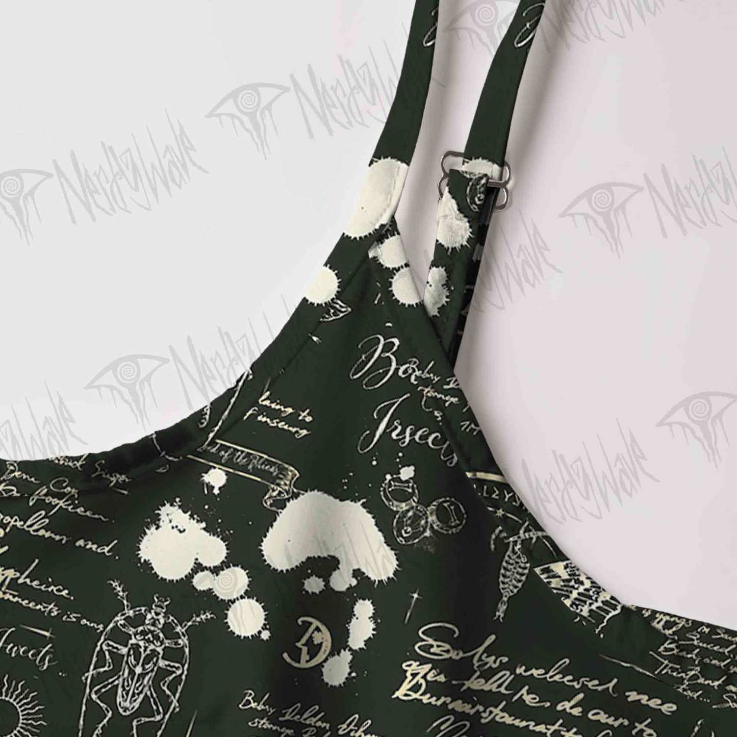 Retro Insects Eyes Strap Midi Sundress