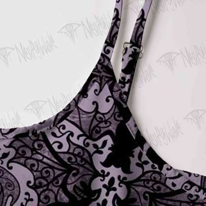 Gothic Bats Tie Strap Midi Sundress