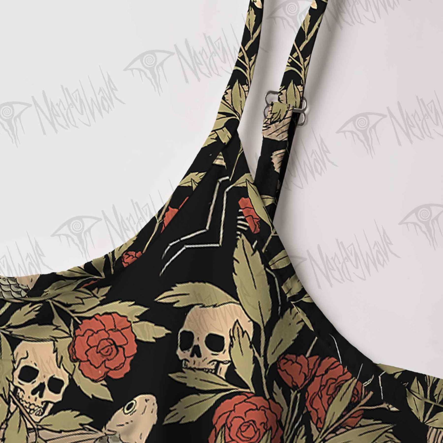 Skull and Flying Fish Strap Midi Sundress