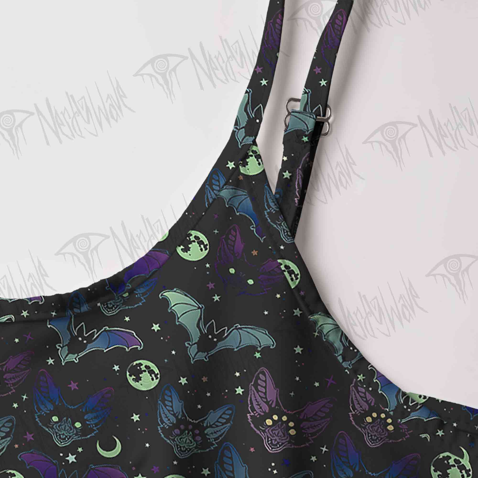 Bats Strap Midi Sundress
