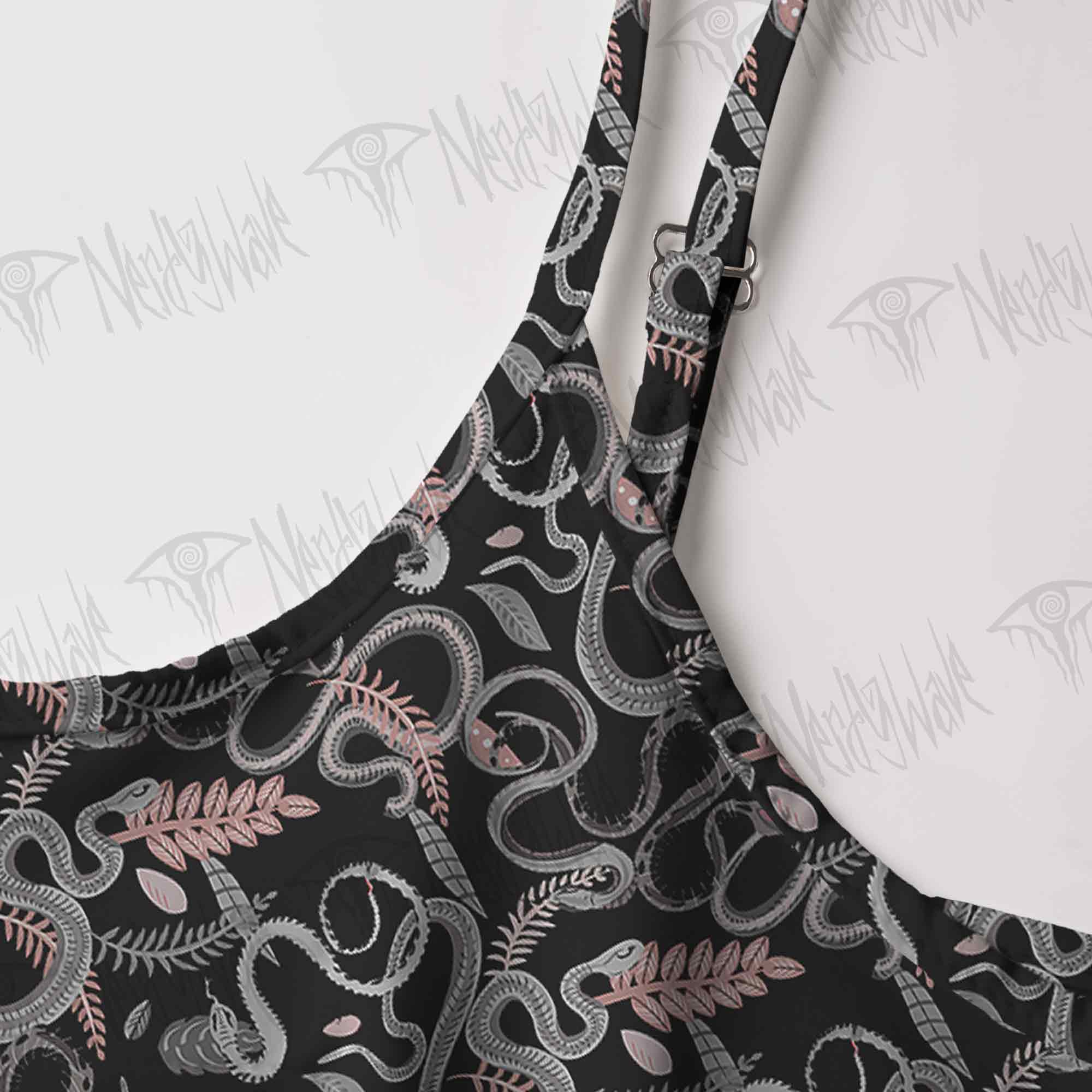 Snakes and Flowers Strap Midi Sundress