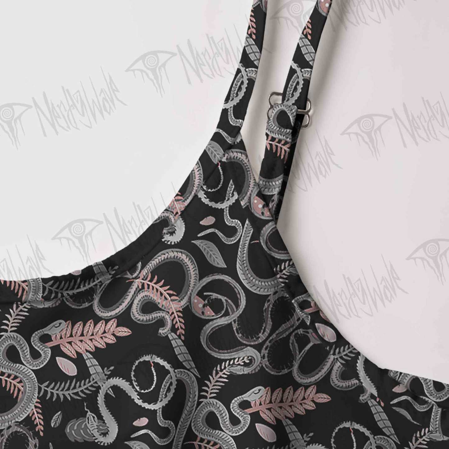 Snakes and Flowers Strap Midi Sundress