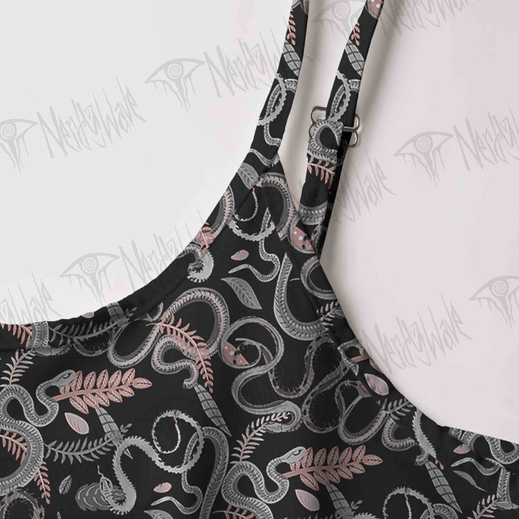 Snakes and Flowers Strap Midi Sundress