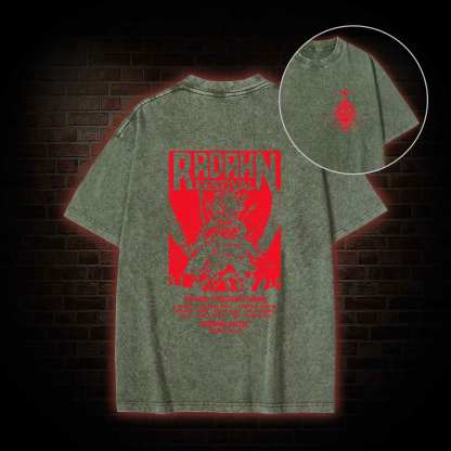 Battle Festival Back Print Washed T-shirt