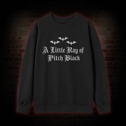 A Little Ray of Pitch Black Embroidered Sweatshirt