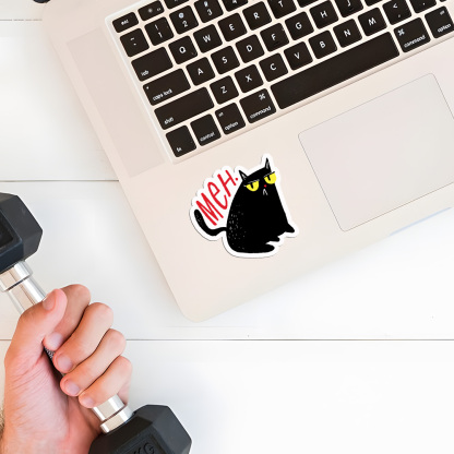 Meh Black Cat Sticker