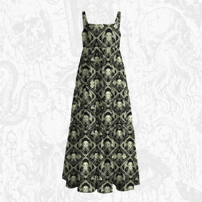 Abyssal Swirls Wide Straps Maxi Dress