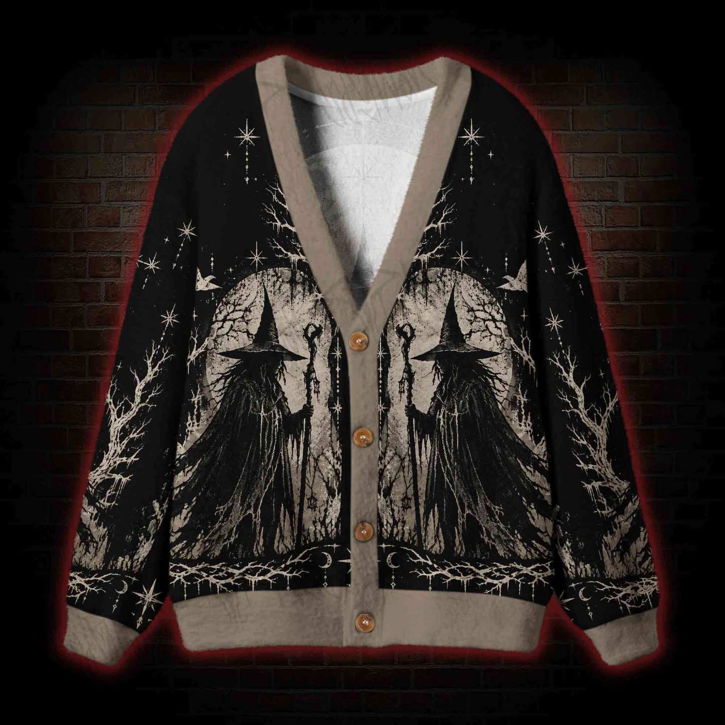 Gothic Witch Moon Cardigan Sweater
