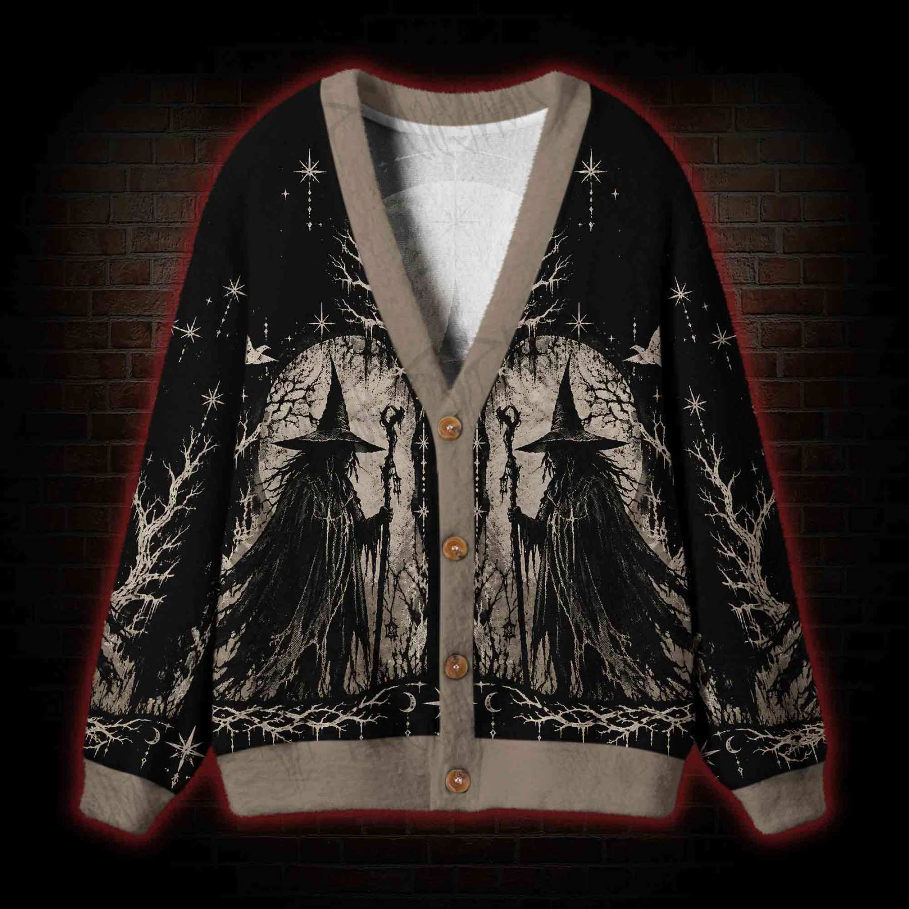 Gothic Witch Moon Cardigan Sweater