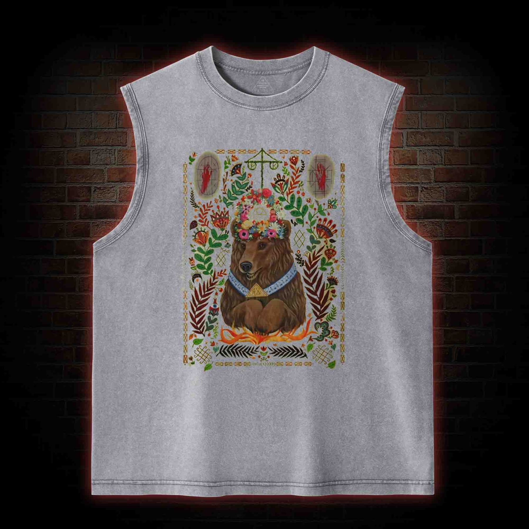 We View Life as a Circle Washed Tank Top