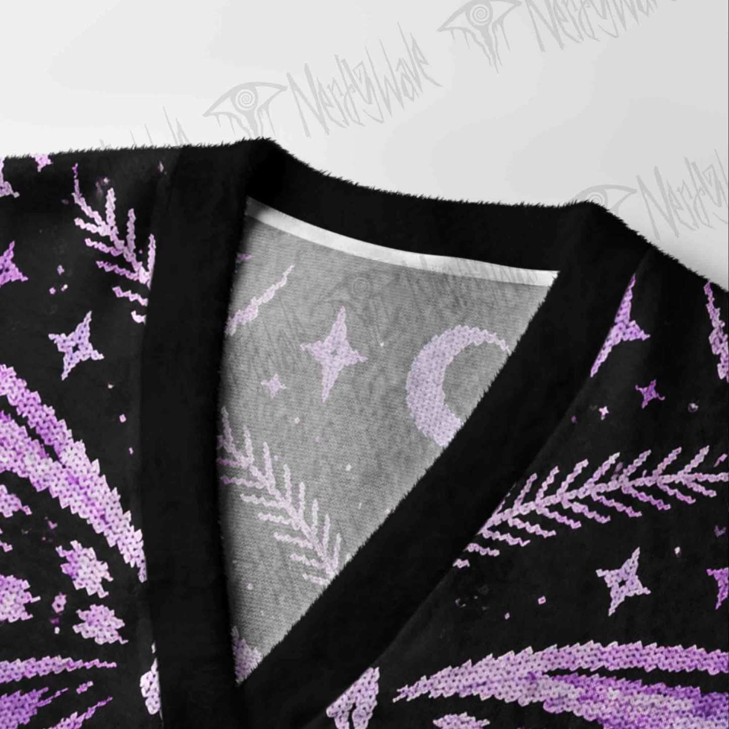 Gothic Purple Death Moth Cardigan Sweater