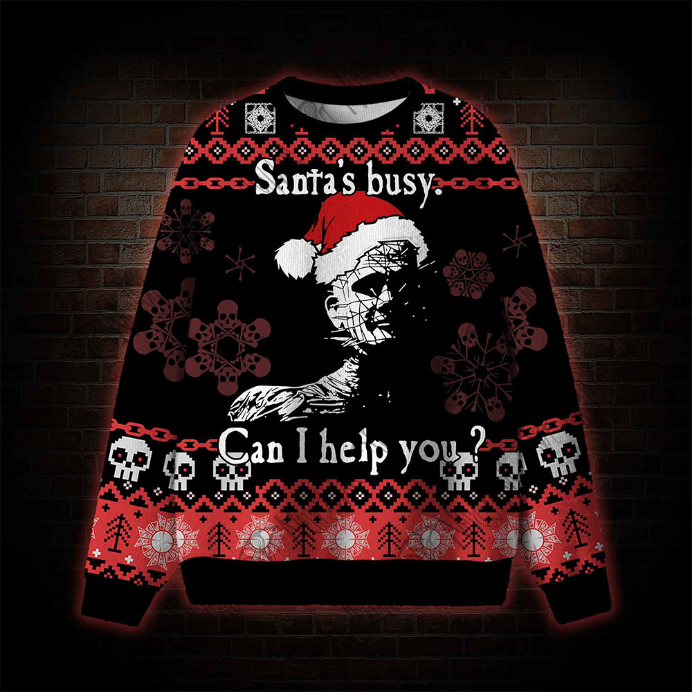 Santa's Busy Can I Help You? Ugly Sweatshirts