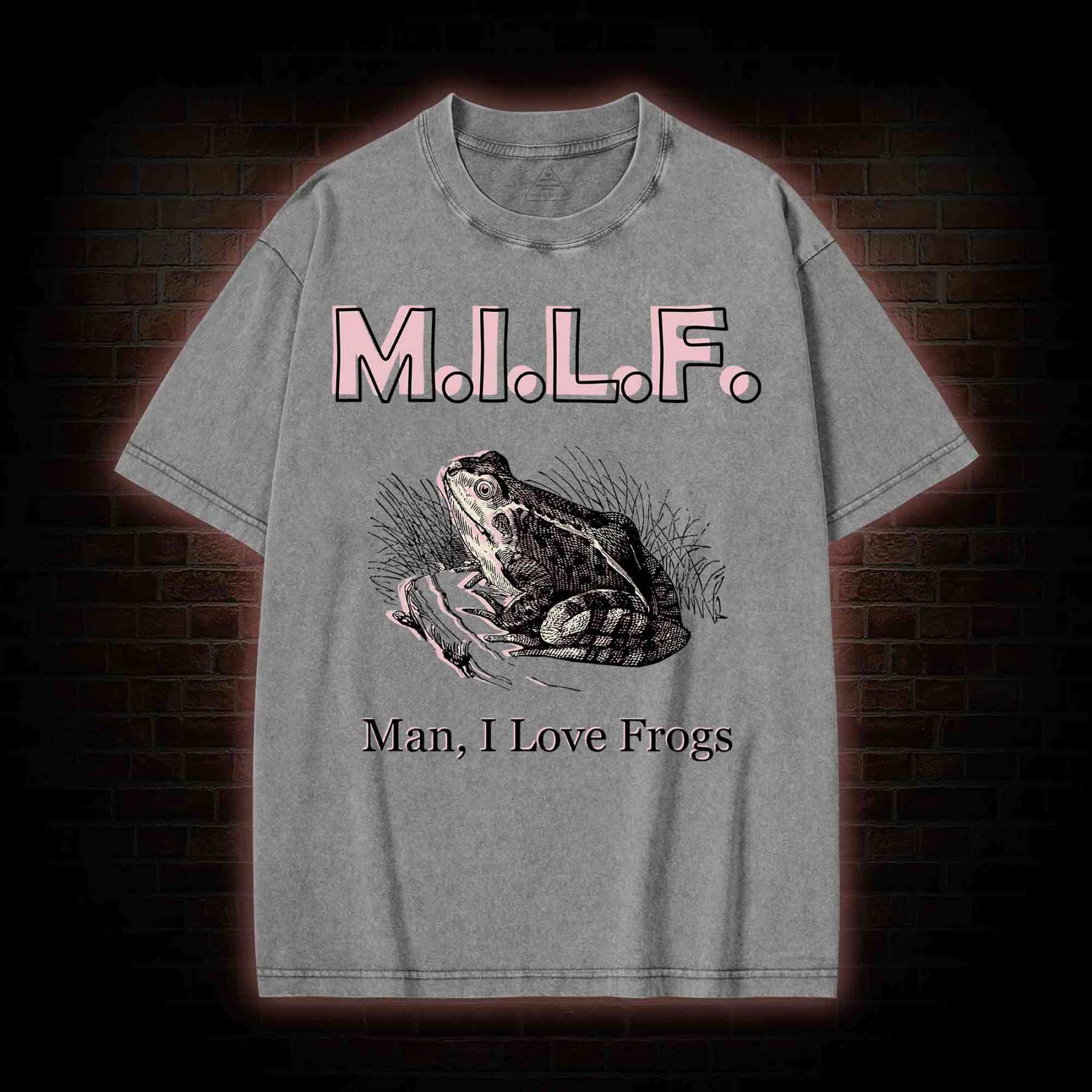 M.I.L.F Man I Love Frogs Washed T-shirt