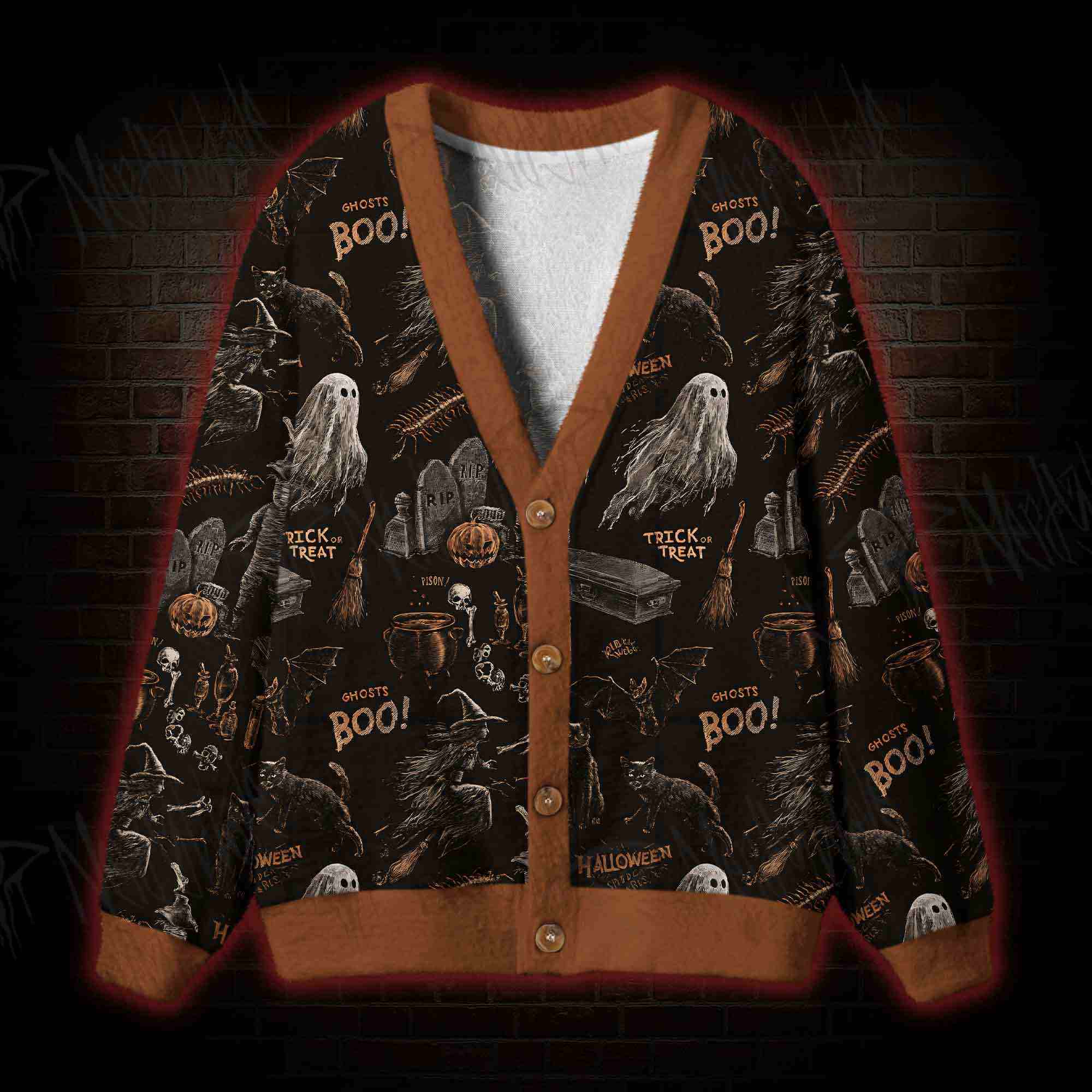 Ghostly Harvest Cardigan Sweater