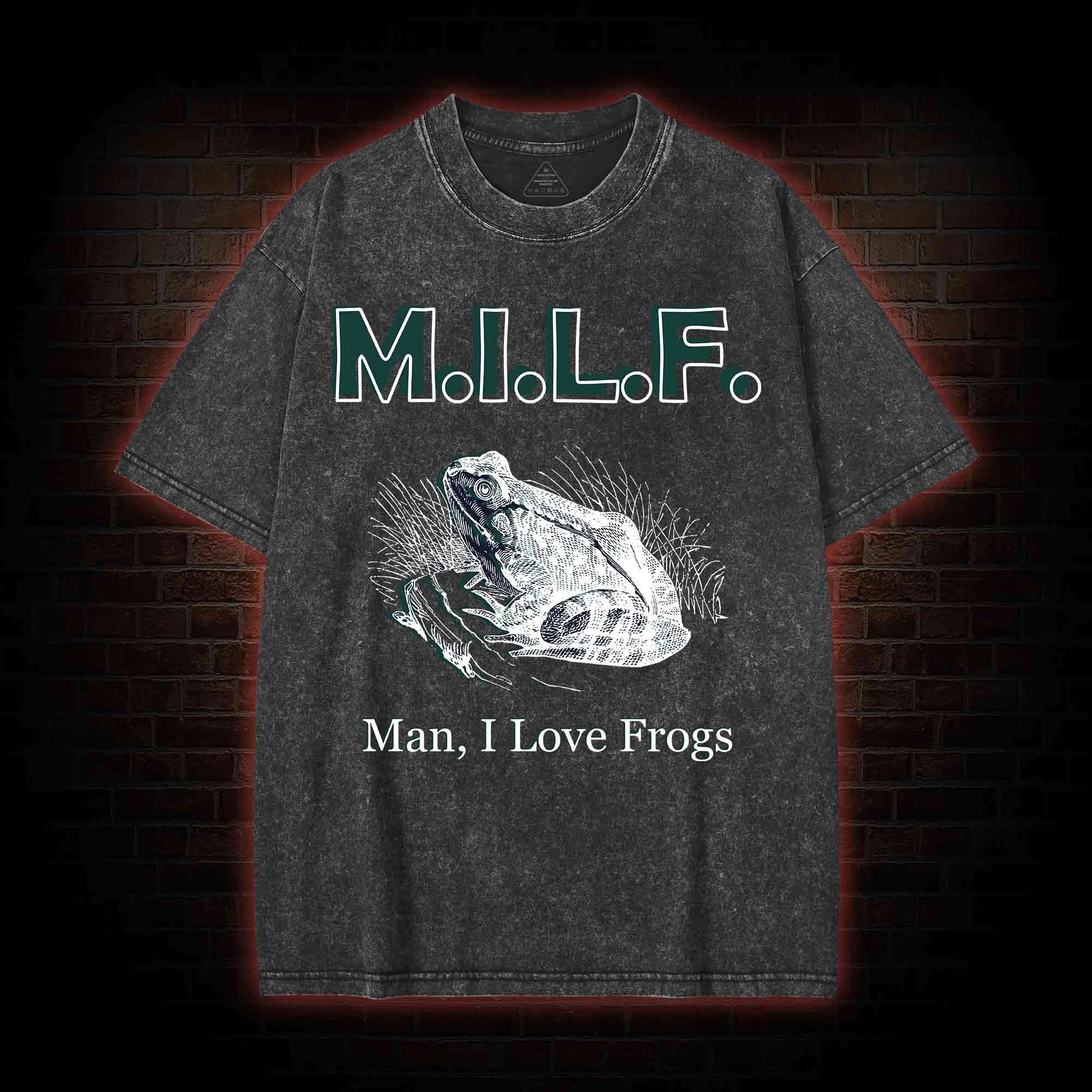 M.I.L.F Man I Love Frogs Washed T-shirt
