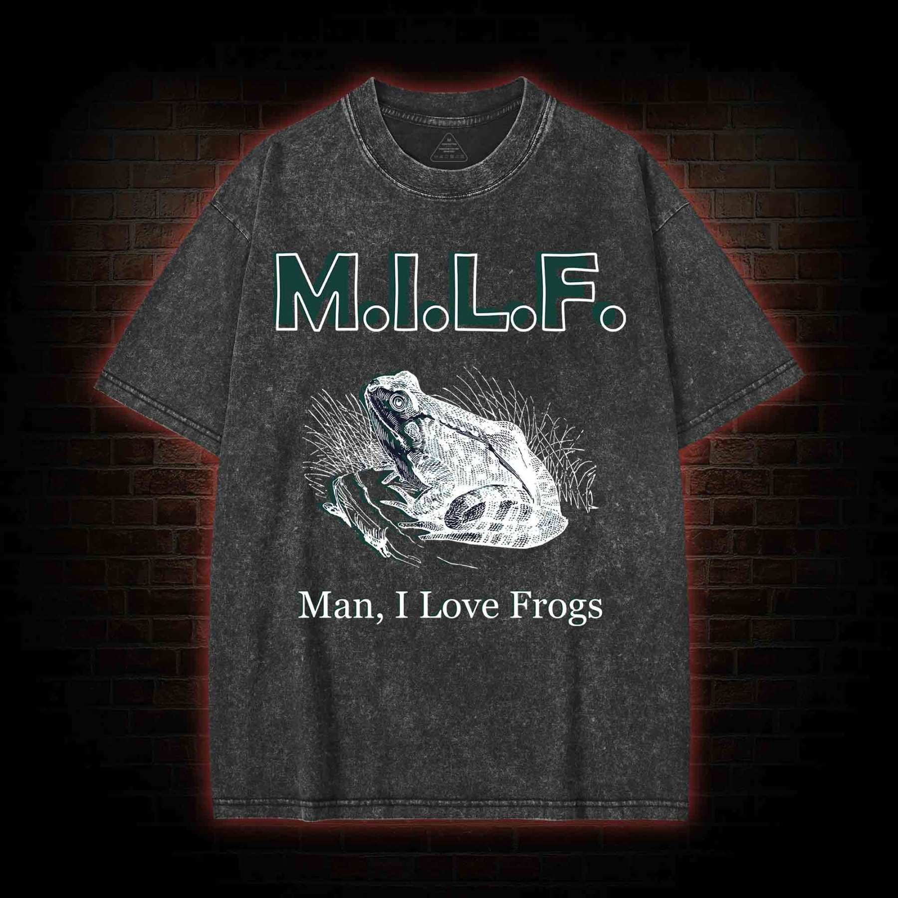 M.I.L.F Man I Love Frogs Washed T-shirt