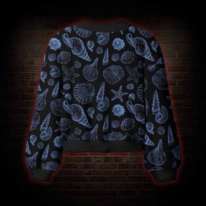 Blue Seashell Women's Cardigan Sweater