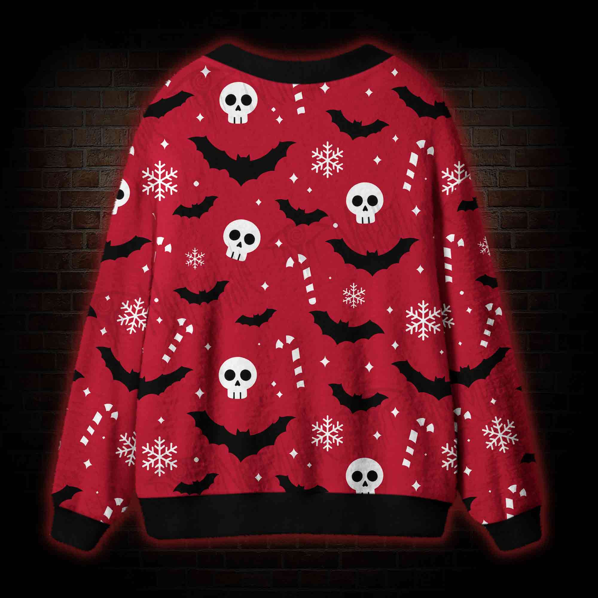 Skull Bat Christmas Cardigan Sweater