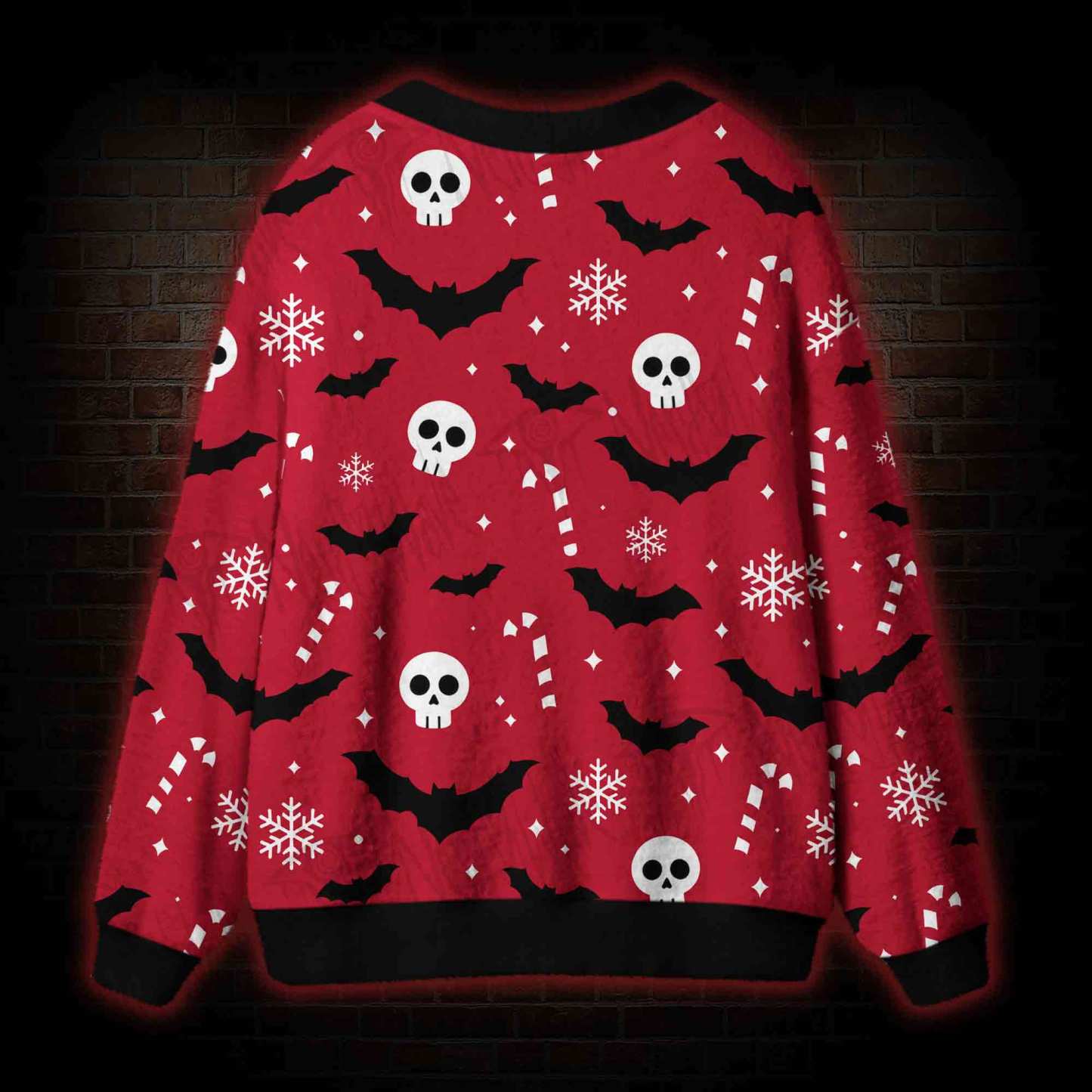 Skull Bat Christmas Cardigan Sweater