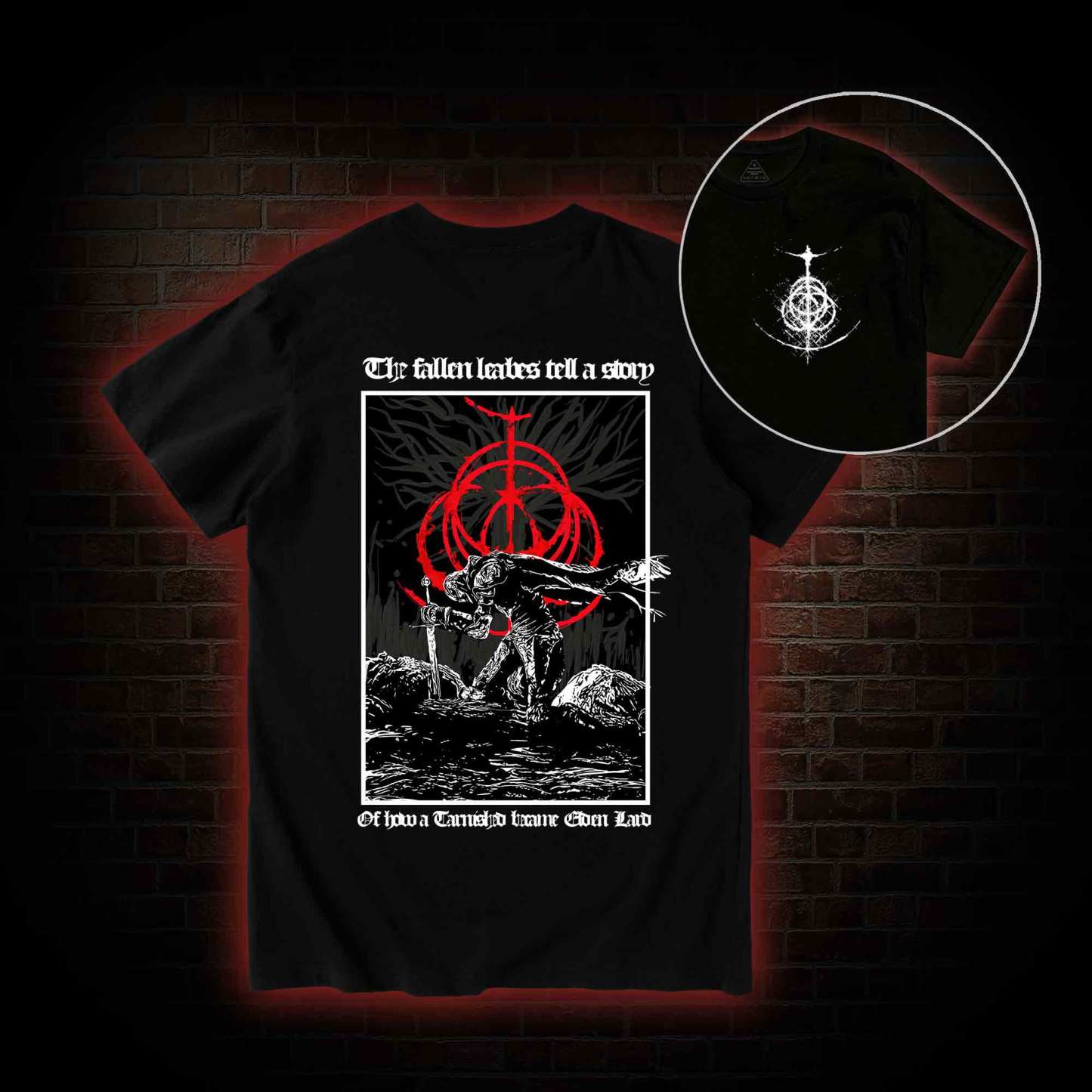 The Fallen Leaves Tell a Story Back Print T-Shirt