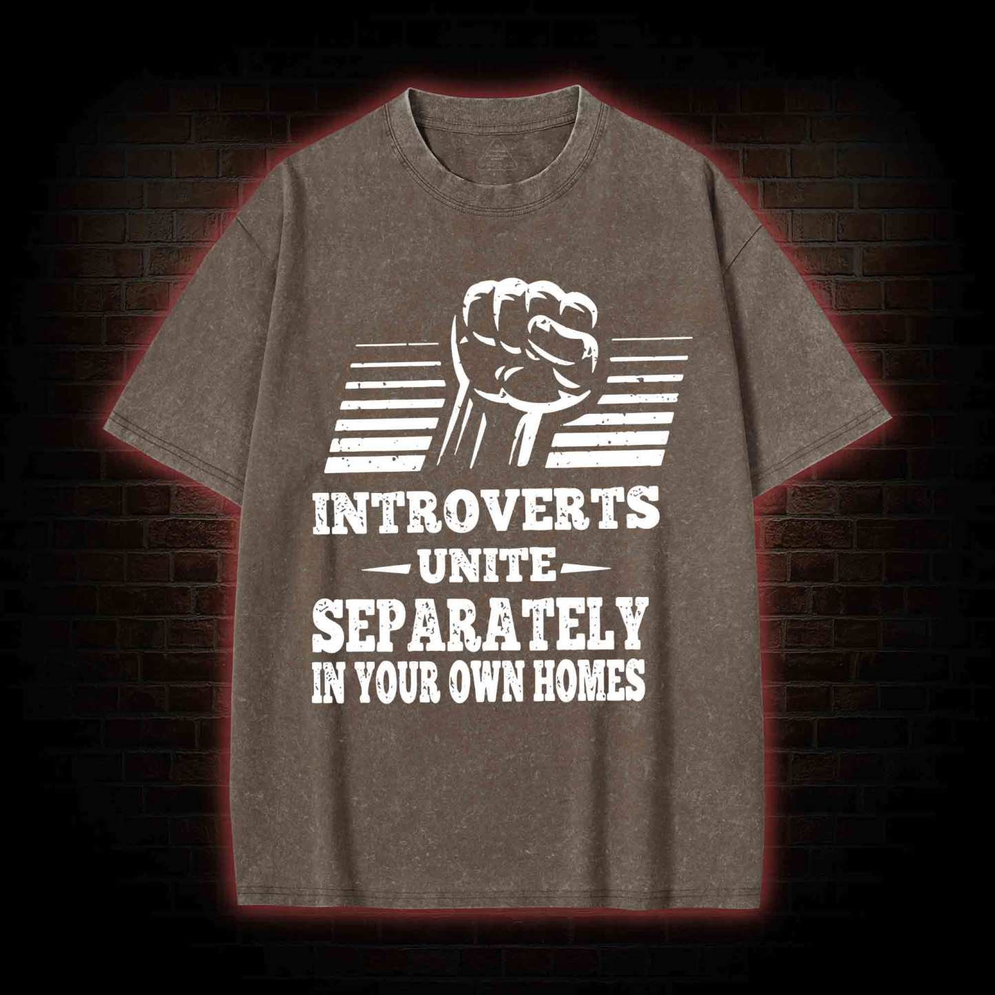 Introverts Unite Separately In Your Own Homes Washed T-shirt