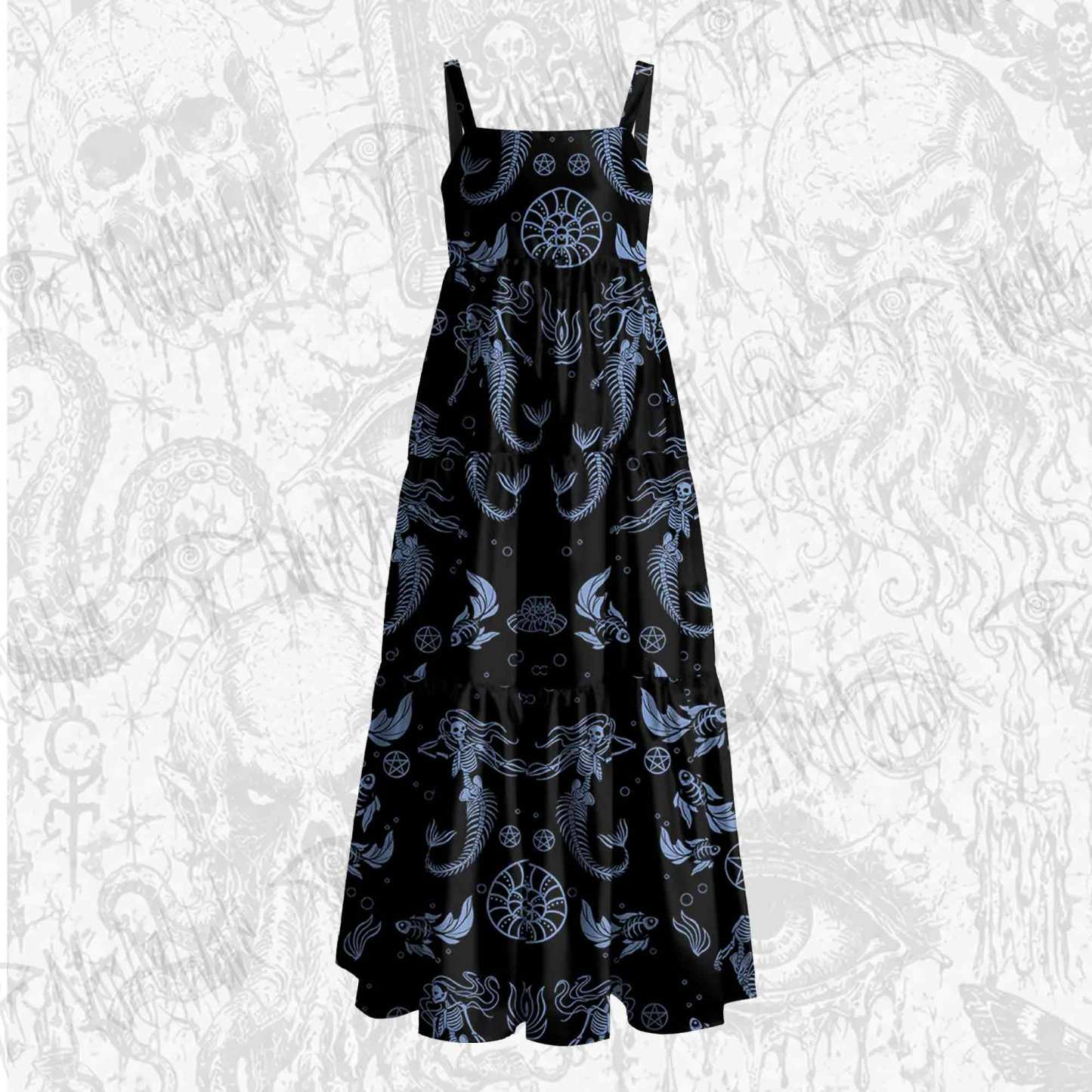 Mermaid Wide Straps Maxi Dress