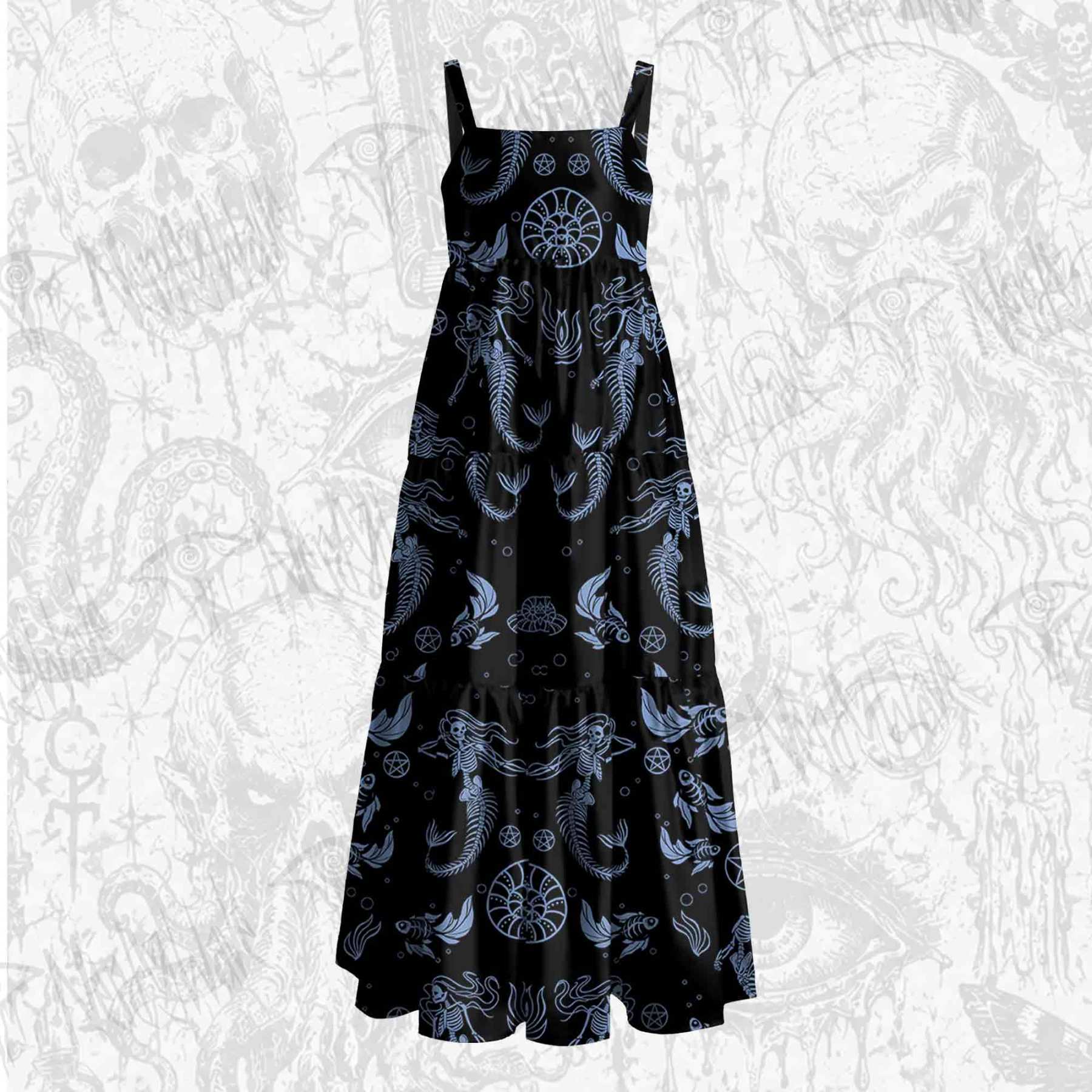 Mermaid Wide Straps Maxi Dress