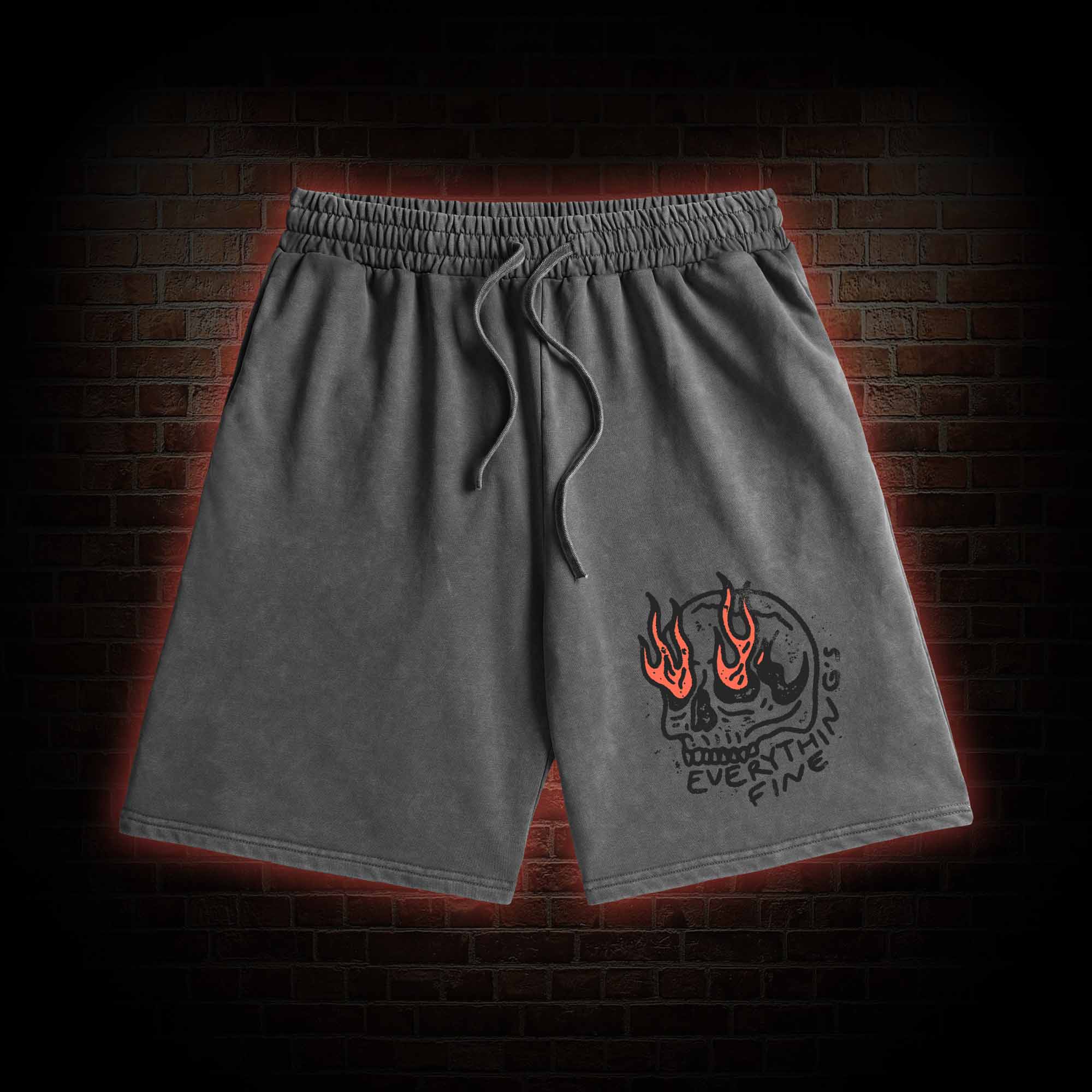 Everything Is Fine Washed Shorts