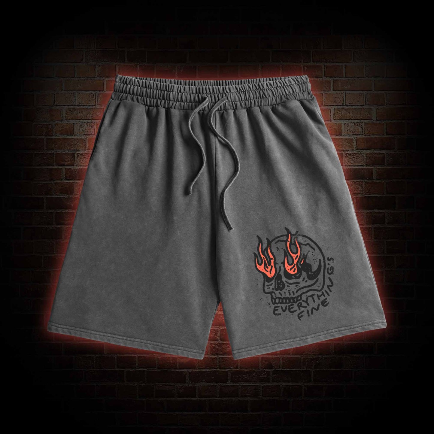 Everything Is Fine Washed Shorts