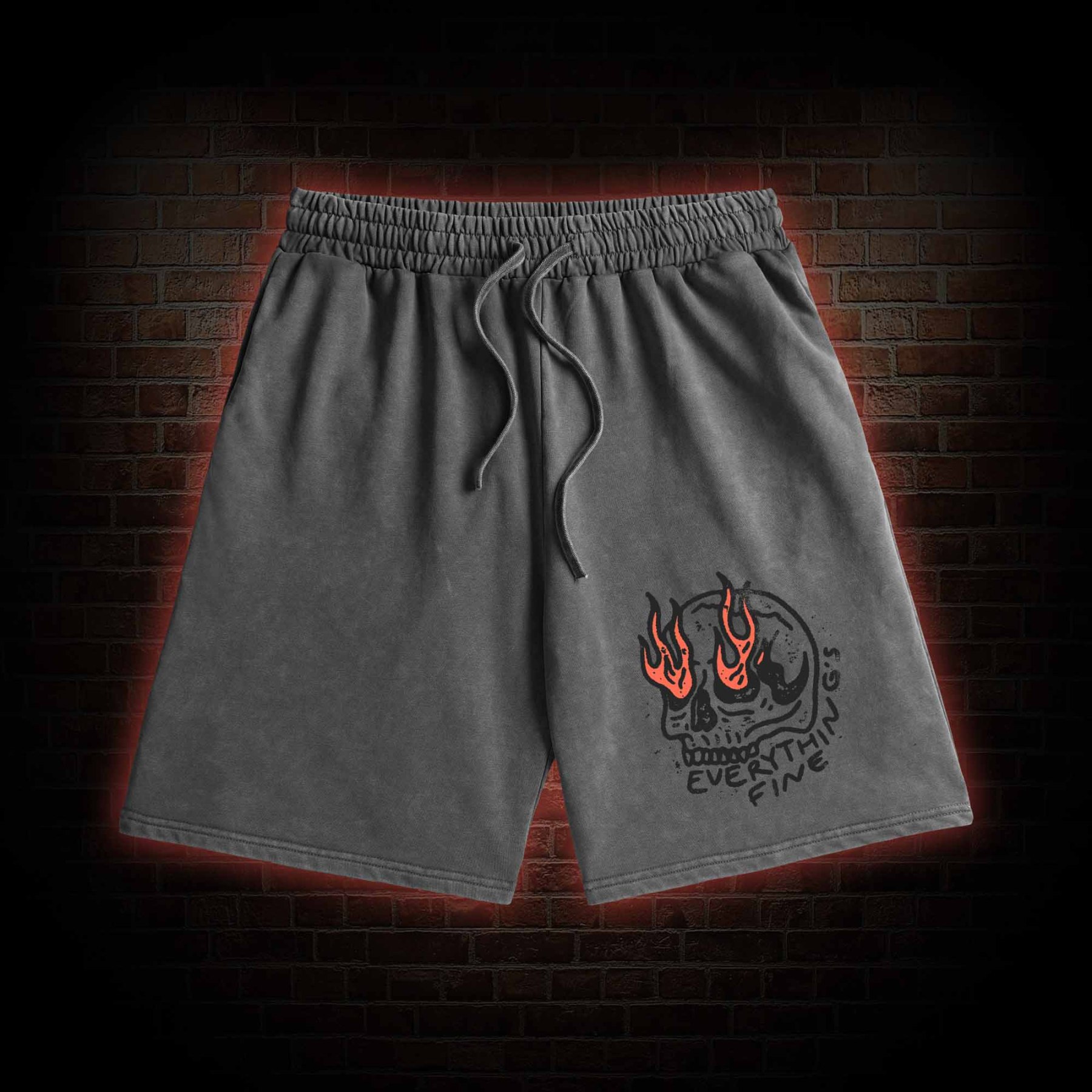 Everything Is Fine Washed Shorts