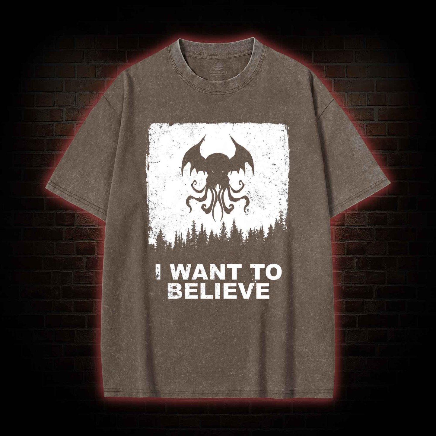 I Want to Believe in Cthulhu Washed T-shirt