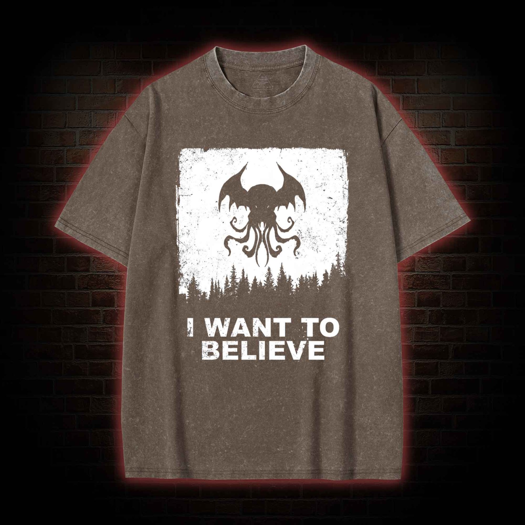 I Want to Believe in Cthulhu Washed T-shirt