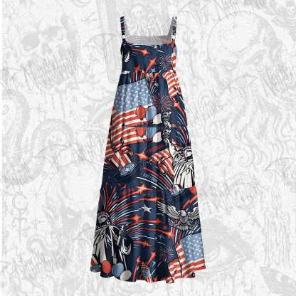 The Statue of Liberty Wide Straps Maxi Dress
