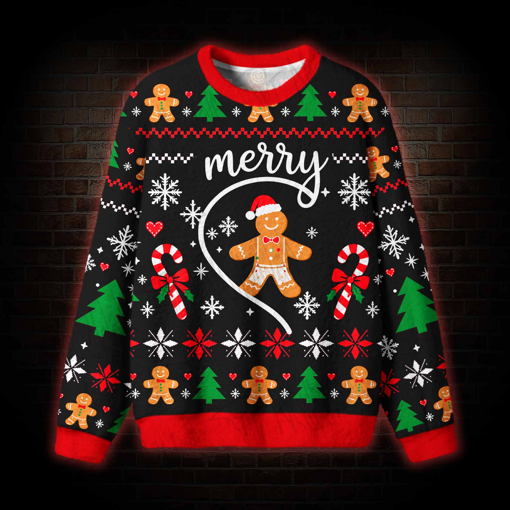 Gingerbread Man Merry Christmas Funny Matching Ugly Sweatshirts