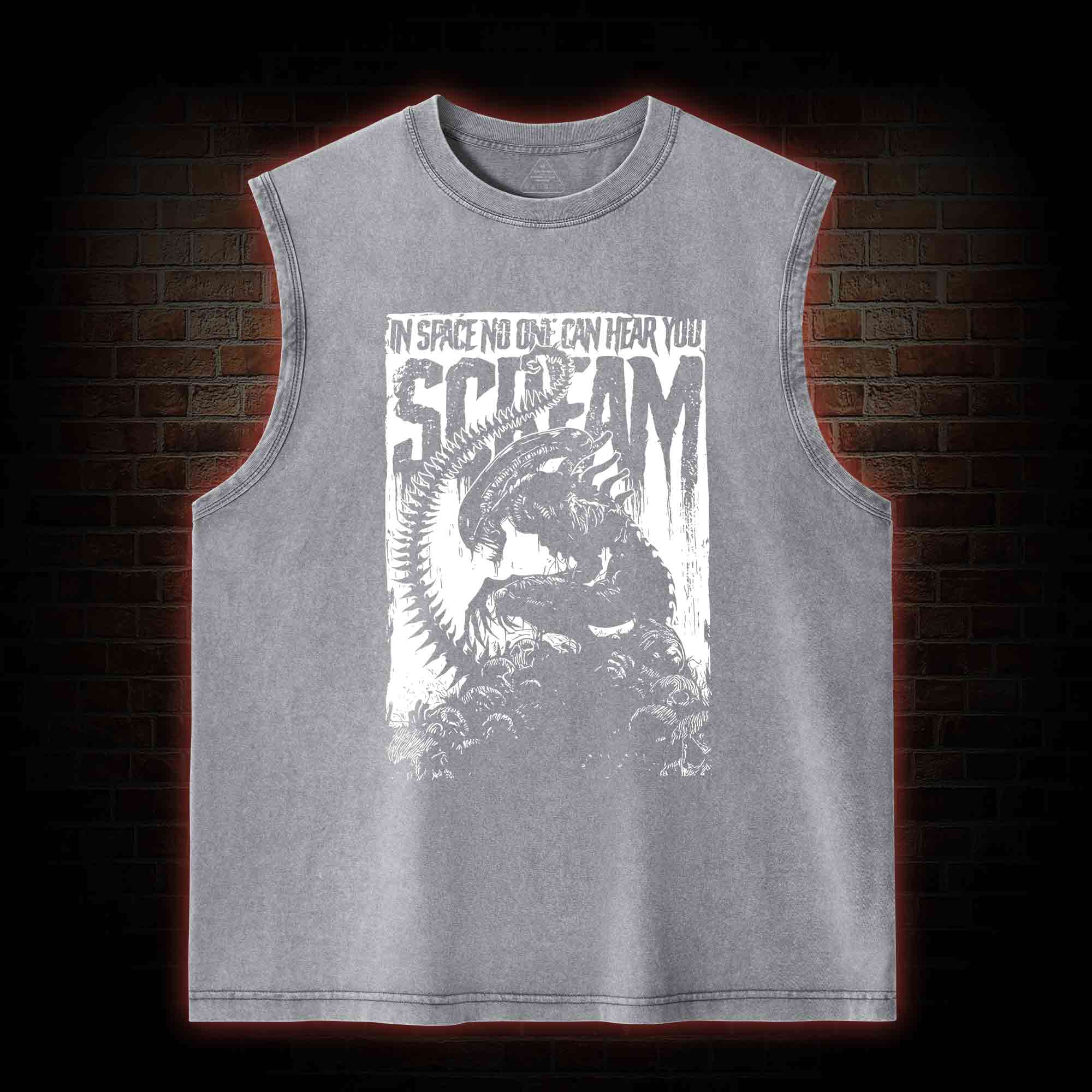 In Space No One Can Hear You Scream Washed Tank Top