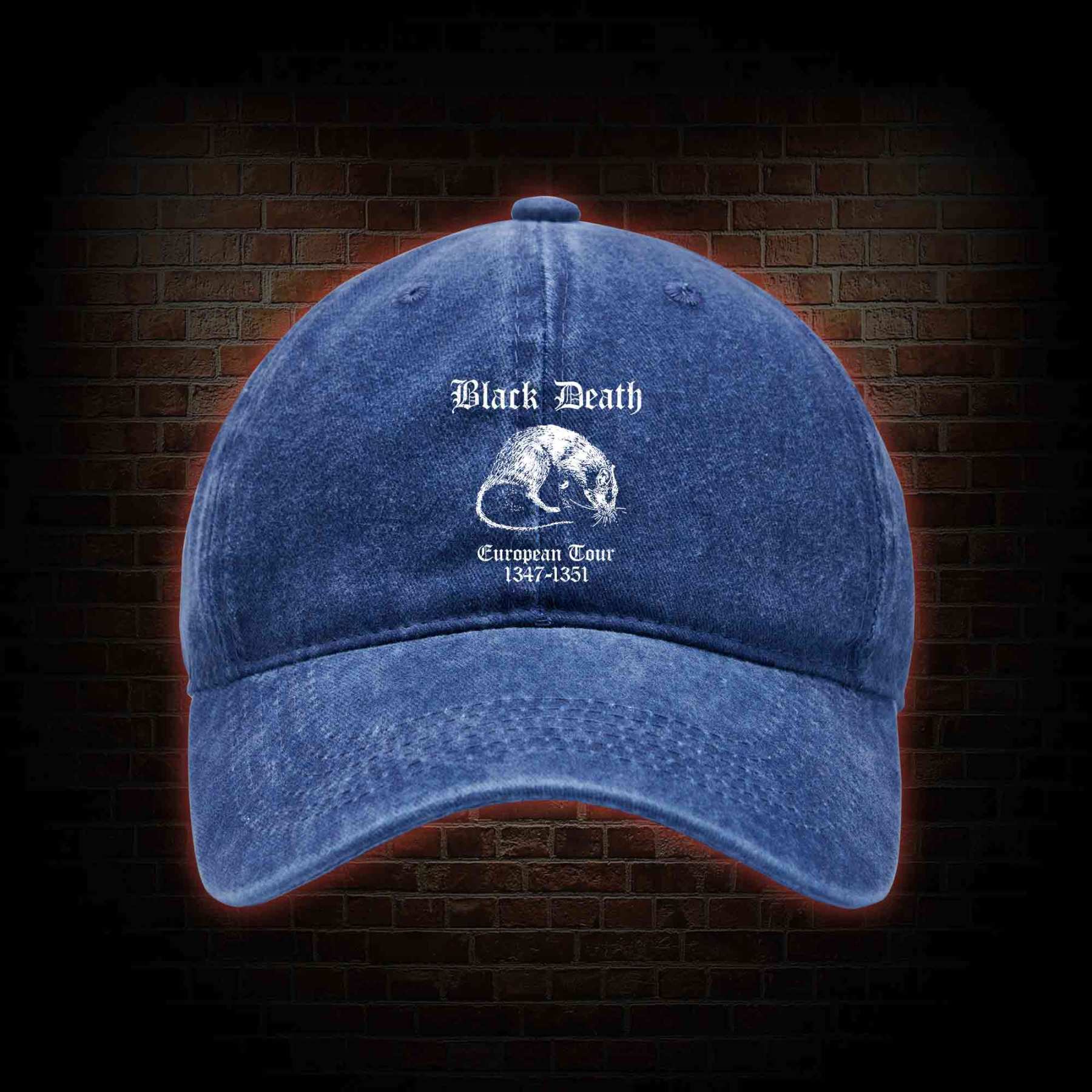 Black Death Washed Vintage Baseball Cap