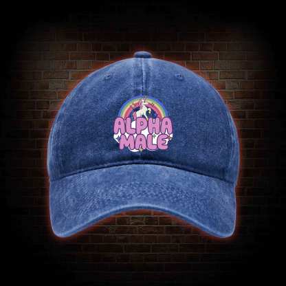 Alpha Male Washed Vintage Baseball Cap