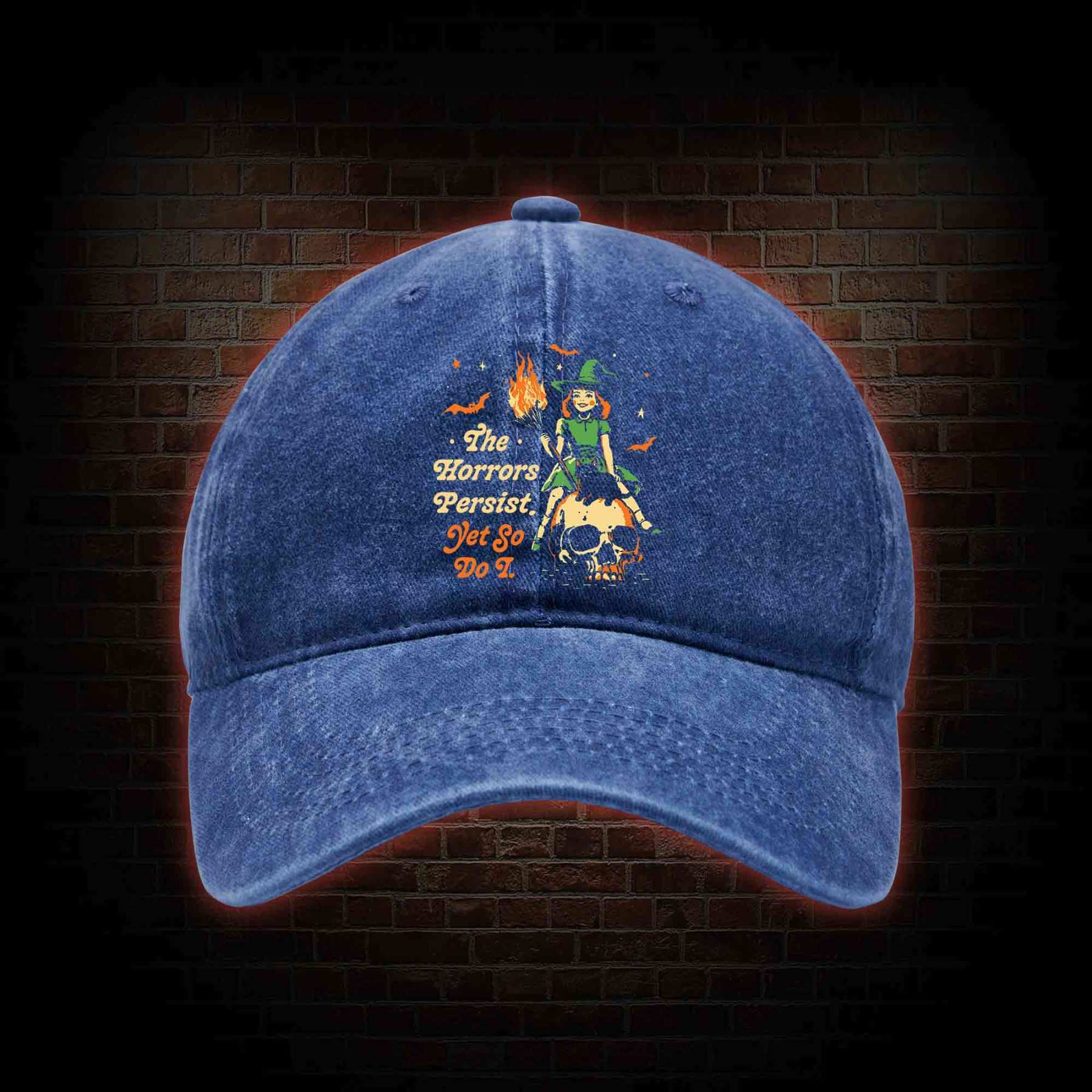 The Horrors Persist Yet So Do I Washed Vintage Baseball Cap