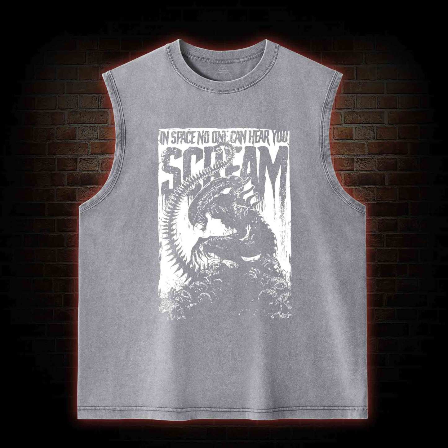 In Space No One Can Hear You Scream Washed Tank Top