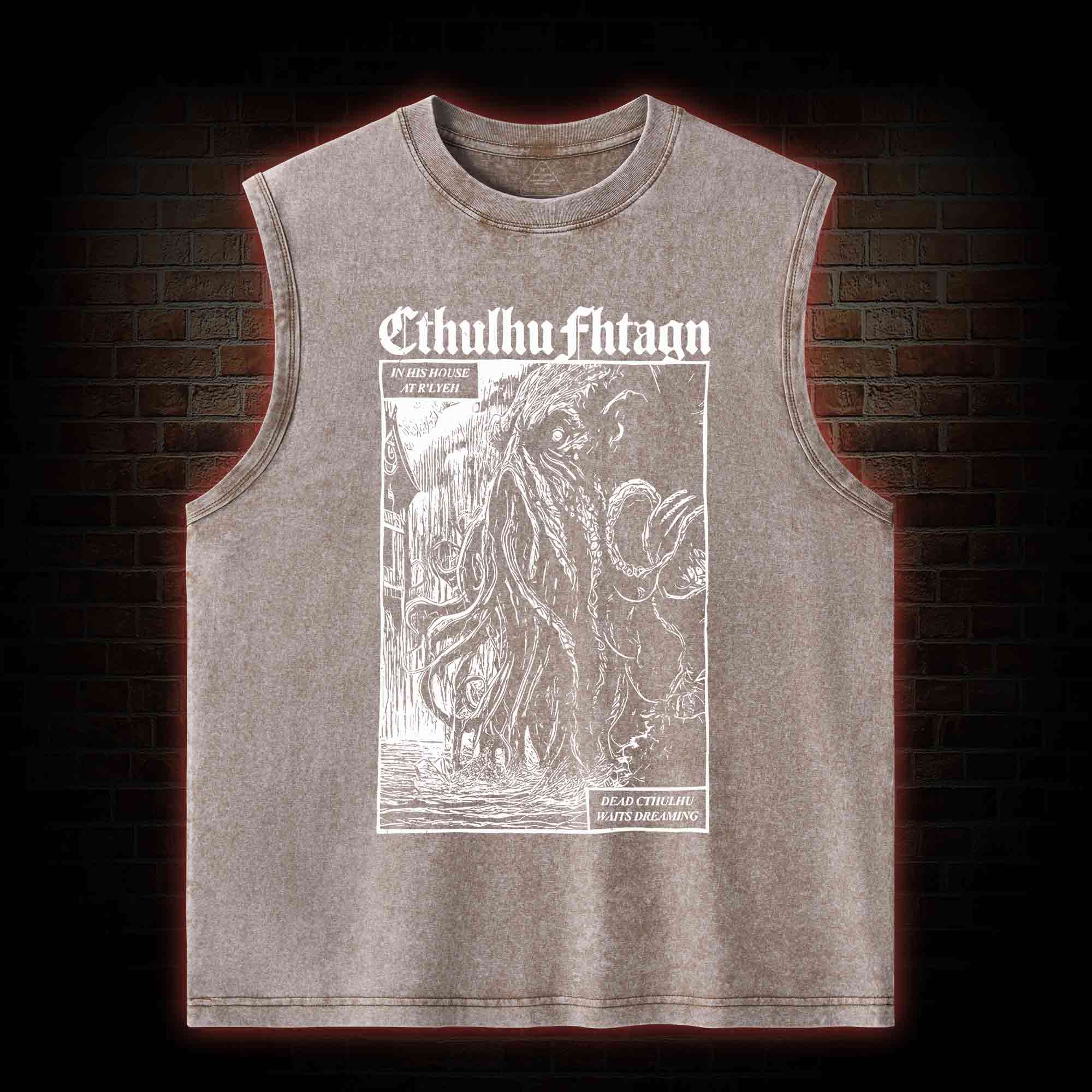 Cthulhu Fhtagn Washed Tank Top