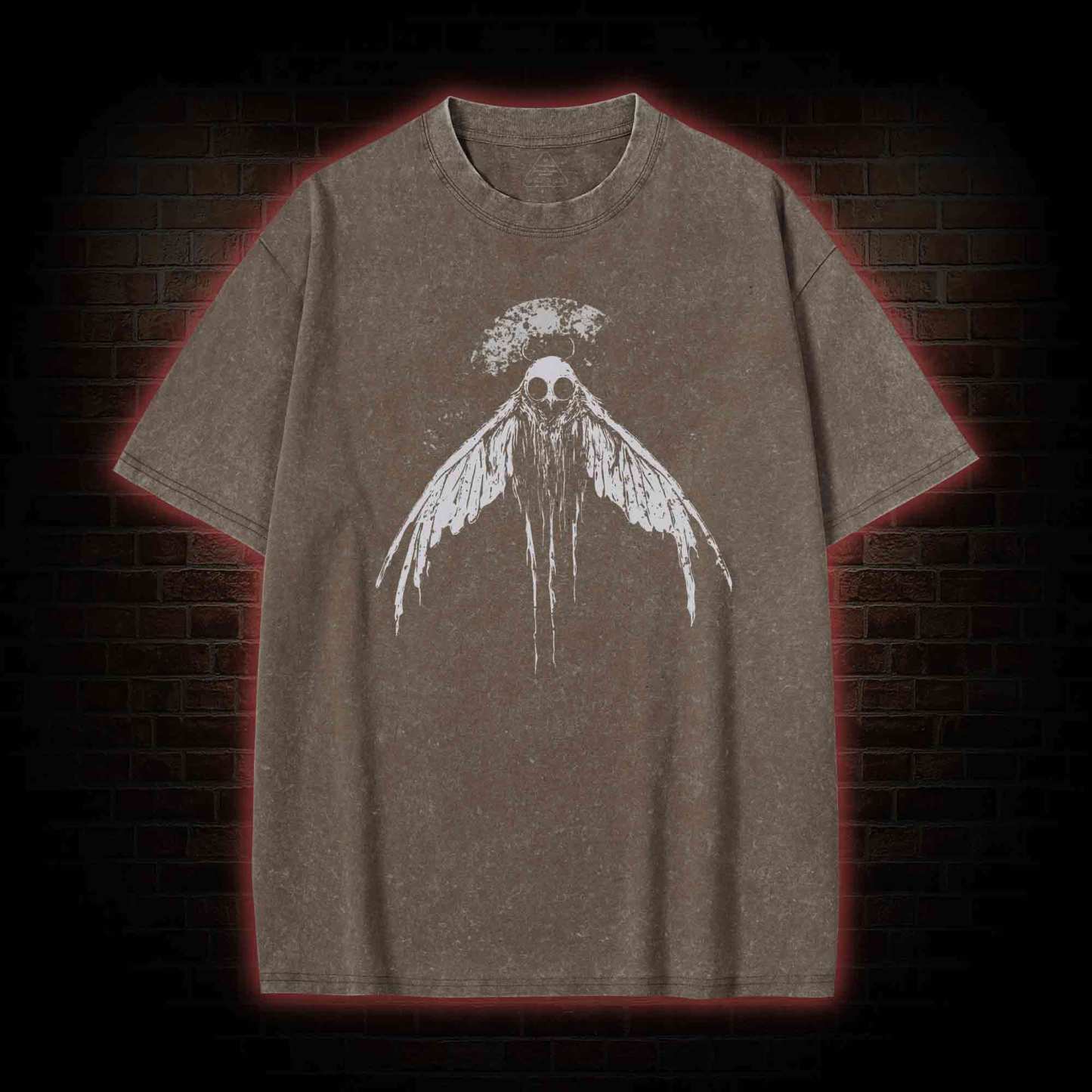 Mothman Horror Washed T-shirt with Dark Style